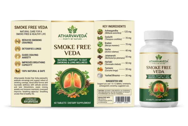 Smoke Free Veda Ayurvedic tablet pack by Atharvaveda